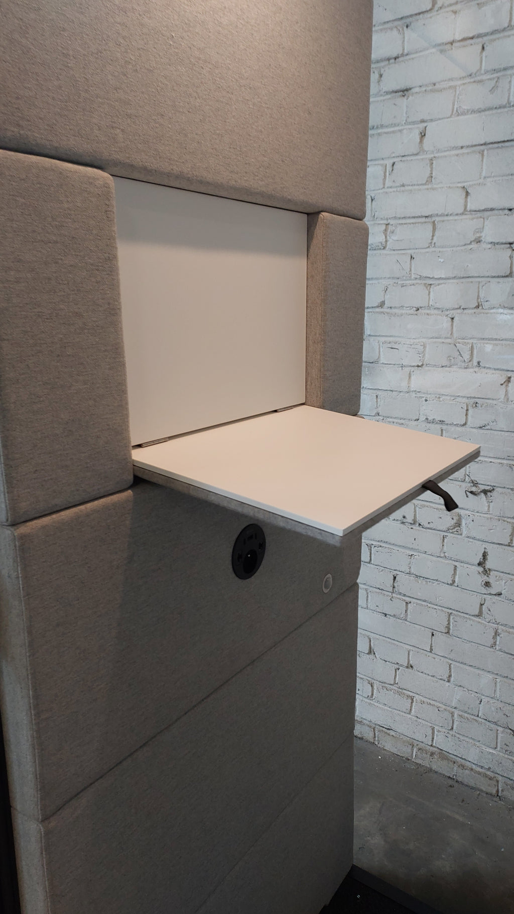 Budka telefoniczna Hushoffice hushPhone, biała / szara tapicerka